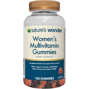 Nature's Wonder Women's Multivitamin Gummies, Supports Energy, Metabolism, Bone and Immune System Health with Vitamins A,C,D,B6, B12, Biotin, Folic Acid, 75 Day Supply, 150 Count