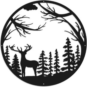 enithElite Forest Wall Decor, Wall Decor Living Room, Outdoor Wall Decor, Round Wall Decor, Metal Wall Decor, Beer Metal Decor Wall, Modern Wall Decor, Art Work for Wall Decor Metal 15 inches