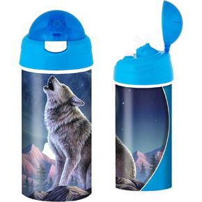 Drinking Bottle - Pink Pony Dazzle from Deluxebase. 3D Lenticular Horse Water Bottle with Straw. 20oz kids water bottle with original artwork from renowned artist, Michael Searle