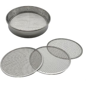 Soil Sifter Set with 3 Sieve Meshes for Rock Sifter and Sand Sifter-Made of Stainless Steel