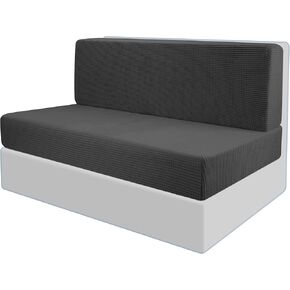 RunNico RV Dinette Cushion Covers-Elastic Camper Cushion Slipcovers-Stretchable Loveseat Sofa Furniture Protector for RV Camper Car Bench (1 Backrest Cover & 1 Bench Cover) (Beige)