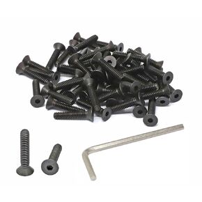 iexcell 100 Pcs #10-24 x 1 Alloy Steel 10.9 Grade Hex Socket Flat Head Cap Screws Bolts Kit, Black Oxide Finish