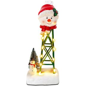 innodept12 Christmas Villages Accessories Snowman Watertower - Christmas Collectible Building Figurines Home Decorations with LED Lights
