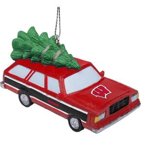 FOCO NCAA Station Wagon with Tree Hanging Tree Holiday Ornament