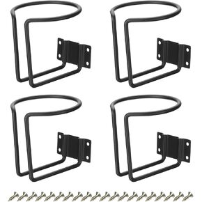 uxcell 4pcs Boat Ring Cup Holder Universal 3 Inch Wall Mounted Boat Cup Drink Holders with Screws for Boats, Marine, Trucks, RVs, Trailers, Yacht, Black