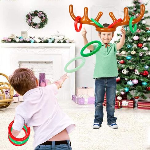 3 Set Inflatable Reindeer Antler Ring Toss Game,Inflatable Reindeer Antler Hat,Christmas Party Ring Toss Games Favors Supplies in Saudi Arabia