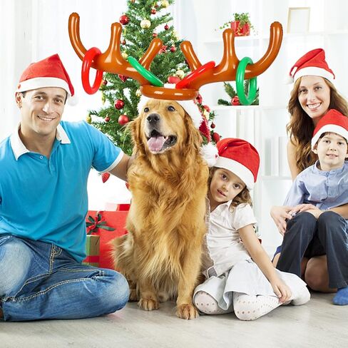 3 Set Inflatable Reindeer Antler Ring Toss Game,Inflatable Reindeer Antler Hat,Christmas Party Ring Toss Games Favors Supplies in Saudi Arabia