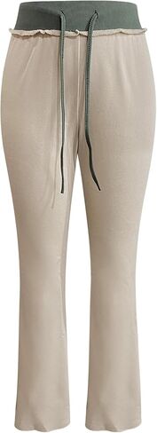 المرأة LovelyWholesale ارتفاع مخصر جرس أسفل لطيف السراويل المرقعة مع الرباط in Kuwait