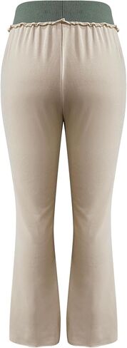 المرأة LovelyWholesale ارتفاع مخصر جرس أسفل لطيف السراويل المرقعة مع الرباط in Kuwait