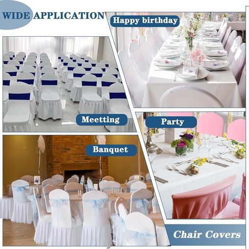 Dining Chair Covers with Skirt, Dining Room Chair Covers Set of 4, Stretch Parsons Chair Slipcover for Kitchen Wedding Party Banquet (Black) in Saudi Arabia
