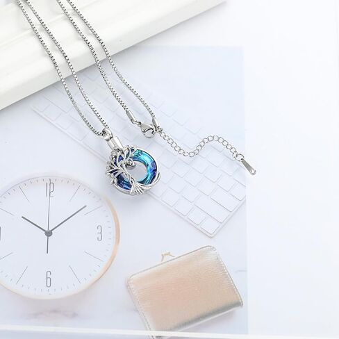 XSMZB Tree of Life Cremation Jewelry for Ashes Crystal Circle Urn Necklace for Women Small Heart Keepsake Ashes Pendant Memorial Lockets in Kuwait