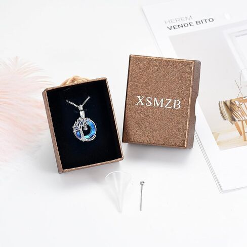 XSMZB Tree of Life Cremation Jewelry for Ashes Crystal Circle Urn Necklace for Women Small Heart Keepsake Ashes Pendant Memorial Lockets in Kuwait