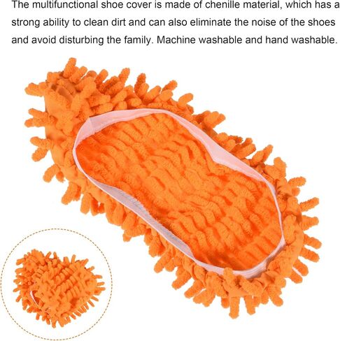MECCANIXITY Washable Cleaning Shoes Cover Multifunction Chenille Duster Mop Slippers Foot Socks for House Floor, Pack of 4 Purple in Saudi Arabia