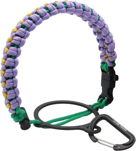 NATURE PIONEOR Paracord Handle for Wide Mouth - Safety Ring, and Carabiner - Fits 14oz to 64oz Stainless Steel Water Bottles(Black Grey)… in Kuwait