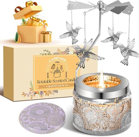 Birthday Gifts for Women Butterfly Candles - Christmas Stocking Stuffers for Women Rotatable Candle Unique Gift Ideas for Mom Her Sister Femal Friends Girlfriend Daughter On Anniversary White Elephant in Saudi Arabia