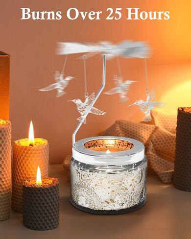 Birthday Gifts for Women Butterfly Candles - Christmas Stocking Stuffers for Women Rotatable Candle Unique Gift Ideas for Mom Her Sister Femal Friends Girlfriend Daughter On Anniversary White Elephant in Saudi Arabia