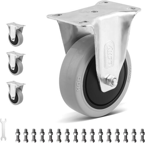 HOD 4 Inch Caster Wheels, Heavy Duty Casters 1240 Lbs, 360° Swivel Top Plate Casters Wheels, Set of 4, Industrial Casters No Noise PP Wheels for Cart, Furniture, Workbench in Saudi Arabia
