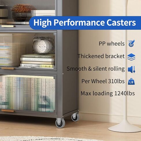 HOD 4 Inch Caster Wheels, Heavy Duty Casters 1240 Lbs, 360° Swivel Top Plate Casters Wheels, Set of 4, Industrial Casters No Noise PP Wheels for Cart, Furniture, Workbench in Saudi Arabia