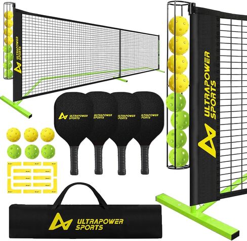 شبكة Pickleball للممر المحمول مجموعة شبكة Pickleball قابلة للتعديل شبكات Pickleball المحمولة في الهواء الطلق حجم التنظيم 22 قدمًا مجموعة Pickleball مع شبكة مع حقيبة حمل in Saudi Arabia