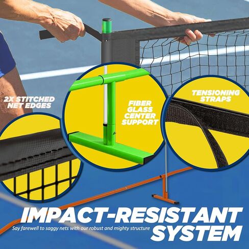 شبكة Pickleball للممر المحمول مجموعة شبكة Pickleball قابلة للتعديل شبكات Pickleball المحمولة في الهواء الطلق حجم التنظيم 22 قدمًا مجموعة Pickleball مع شبكة مع حقيبة حمل in Saudi Arabia