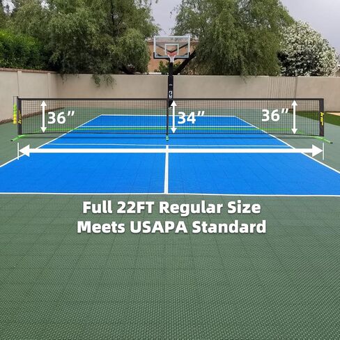شبكة Pickleball للممر المحمول مجموعة شبكة Pickleball قابلة للتعديل شبكات Pickleball المحمولة في الهواء الطلق حجم التنظيم 22 قدمًا مجموعة Pickleball مع شبكة مع حقيبة حمل in Saudi Arabia