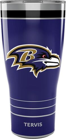 Tervis Traveler NFL Baltimore Ravens - MVP Triple Walled Insulated Tumbler Travel Cup Keeps Drinks Cold & Hot, 20oz, Stainless Steel in Saudi Arabia