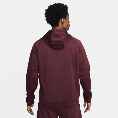 Nike Therma-FIT Men's Pullover Fitness Hoodie (US, Alpha, Small, Regular, Regular, Night Maroon/Night Maroon/Rugged Orange/Black) in Saudi Arabia