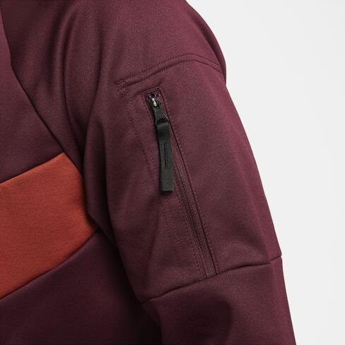Nike Therma-FIT Men's Pullover Fitness Hoodie (US, Alpha, Small, Regular, Regular, Night Maroon/Night Maroon/Rugged Orange/Black) in Saudi Arabia