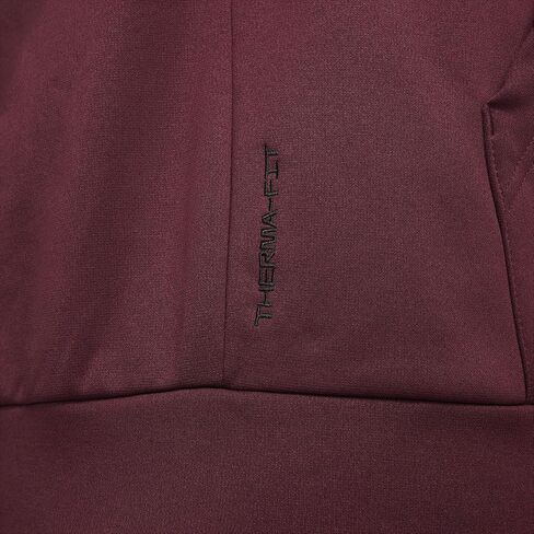 Nike Therma-FIT Men's Pullover Fitness Hoodie (US, Alpha, Small, Regular, Regular, Night Maroon/Night Maroon/Rugged Orange/Black) in Saudi Arabia