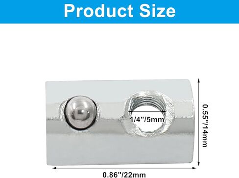 BokWin 20 قطعة لفة زنبركية T صامولة 5/16-18 قطرة ملولبة في صامولة مع زنبرك كروي لقذف الألومنيوم in Kuwait