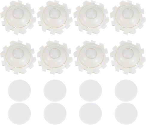 uxcell Self Adhesive Caster Wheels, Plastic 1.02 x 0.47Inch 360° Swivel Universal Wheel Mini Caster Wheels Rotation Sticky Pulley for Kitchen Cabinet Table(8 Pcs, White) in Saudi Arabia
