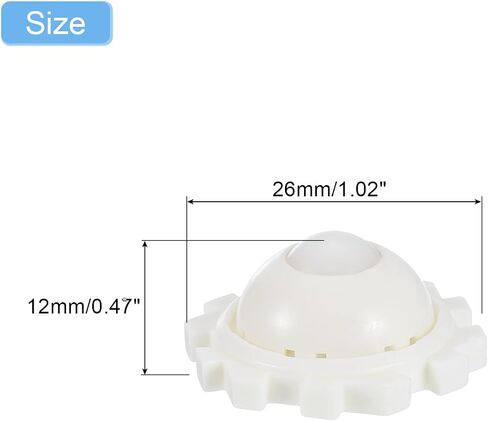 uxcell Self Adhesive Caster Wheels, Plastic 1.02 x 0.47Inch 360° Swivel Universal Wheel Mini Caster Wheels Rotation Sticky Pulley for Kitchen Cabinet Table(8 Pcs, White) in Saudi Arabia