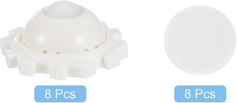 uxcell Self Adhesive Caster Wheels, Plastic 1.02 x 0.47Inch 360° Swivel Universal Wheel Mini Caster Wheels Rotation Sticky Pulley for Kitchen Cabinet Table(8 Pcs, White) in Saudi Arabia