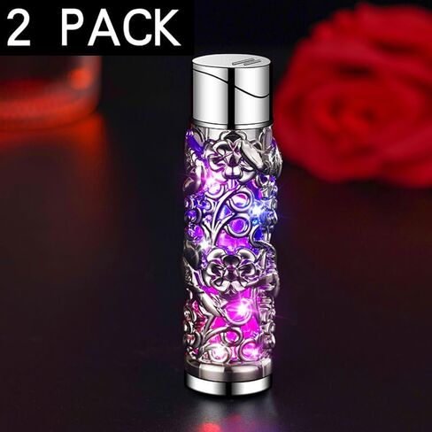 2 عبوة من ولاعة البوتان على شكل زهرة ذهبية سوداء، ولاعات شعلة نفاثة ممتعة رائعة، قابلة لإعادة الملء والتعديل، ولاعات مقاومة للرياح لهب الشعلة النفاثة، شموع للشواء للمطبخ، بدون غاز (Q1) in Kuwait