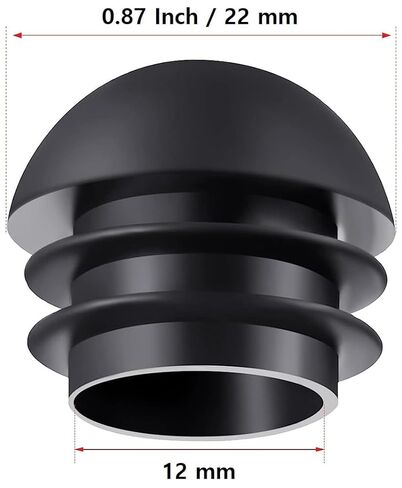 OGC (10 Pack) - 0.87" Inch / 22 mm OD Round Black for Plastic End Caps Plugs Chair Leg Inserts for Metal Legs Round Tube Inserts Chair Leg Glide Furniture Protectors in Saudi Arabia