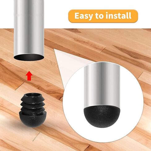 OGC (10 Pack) - 0.87" Inch / 22 mm OD Round Black for Plastic End Caps Plugs Chair Leg Inserts for Metal Legs Round Tube Inserts Chair Leg Glide Furniture Protectors in Saudi Arabia