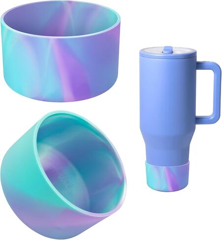 2PCS Protective Silicone Boot Bumper for Hydrojug Traveler 40 30 OZ Tumbler, Water Bottle Bottom Sleeve Cover Accessories for Hydrojug Mug Cup(Camouflage Blue) in Saudi Arabia