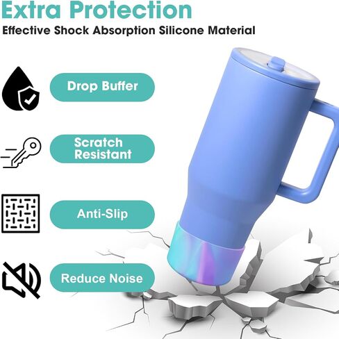 2PCS Protective Silicone Boot Bumper for Hydrojug Traveler 40 30 OZ Tumbler, Water Bottle Bottom Sleeve Cover Accessories for Hydrojug Mug Cup(Camouflage Blue) in Saudi Arabia