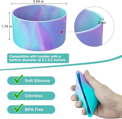 2PCS Protective Silicone Boot Bumper for Hydrojug Traveler 40 30 OZ Tumbler, Water Bottle Bottom Sleeve Cover Accessories for Hydrojug Mug Cup(Camouflage Blue) in Saudi Arabia