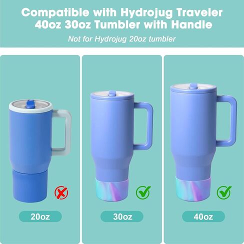 2PCS Protective Silicone Boot Bumper for Hydrojug Traveler 40 30 OZ Tumbler, Water Bottle Bottom Sleeve Cover Accessories for Hydrojug Mug Cup(Camouflage Blue) in Saudi Arabia