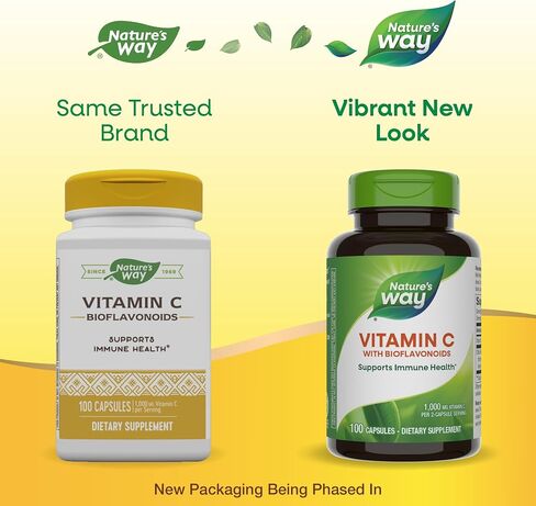Nature's Way فيتامين C 500 مجم مع البيوفلافونويد، 1000 مجم فيتامين C لكل وجبة، 100 كبسولة، عبوة من 2 in Saudi Arabia
