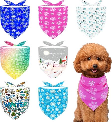 Paisley Dog Bandanas for Large Dogs Breed 33 Inch Size Oversize Paisley Dog Bandanas Lg Daily Party Dog Bandanas for Girls Boys Grooming Accessories L 7PCS in Kuwait