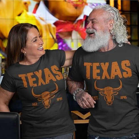 Est 1845 Texas Shirts, Longhorn Shirt for Men, Football Lonestar State Fan T-Shirt in Saudi Arabia