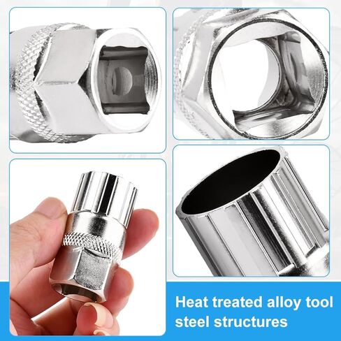 أداة كاسيت للدراجة من EMVANV، أداة سحب كاسيت للدراجة من الفولاذ عالي الكربون، أداة سحب ضرس لإزالة ملحقات العجلة المسننة (فضي) in Kuwait