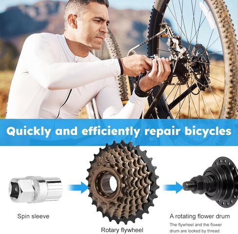 أداة كاسيت للدراجة من EMVANV، أداة سحب كاسيت للدراجة من الفولاذ عالي الكربون، أداة سحب ضرس لإزالة ملحقات العجلة المسننة (فضي) in Kuwait