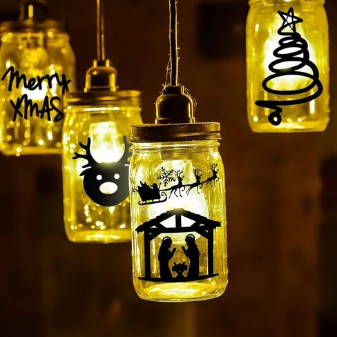 3 أوراق من Yinder، 48 قطعة من ملصقات جرة المهد من الفينيل، ملصقات ميلاد مقاومة للماء، ملصقات دينية كبيرة من الأيائل، ملصقات لاصقة قابلة لإعادة الاستخدام لتزيين حفلات عيد الميلاد in Kuwait