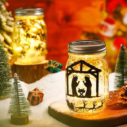 3 أوراق من Yinder، 48 قطعة من ملصقات جرة المهد من الفينيل، ملصقات ميلاد مقاومة للماء، ملصقات دينية كبيرة من الأيائل، ملصقات لاصقة قابلة لإعادة الاستخدام لتزيين حفلات عيد الميلاد in Kuwait