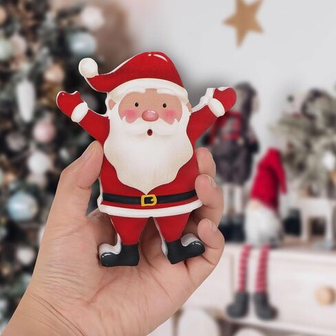 3pcs Christmas Wooden Santa Decorations Winter Tiered Tray Decor Christmas Table Decor for Mantel Shelf Tabletop Office (Santa Claus) in Saudi Arabia