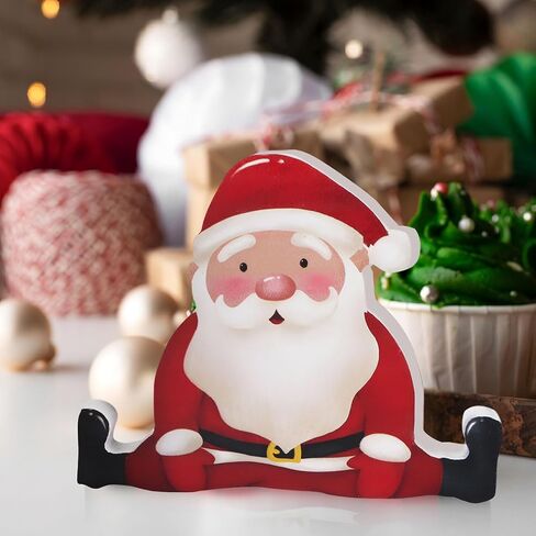 3pcs Christmas Wooden Santa Decorations Winter Tiered Tray Decor Christmas Table Decor for Mantel Shelf Tabletop Office (Santa Claus) in Saudi Arabia