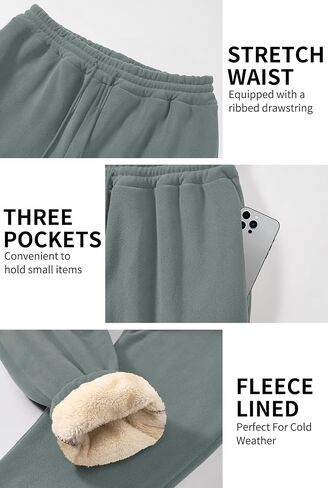 Men's Fleece Lined Sherpa Sweatpants Active Running Joggers with Pockets (S-2XL) in Saudi Arabia